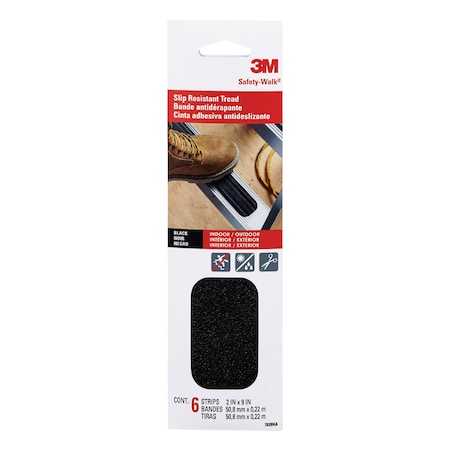 3M 3M Safety-Walk Black Anti-Slip Tape 2 in. W X 9 in. L 6 pk 610B-T2X9-6PK